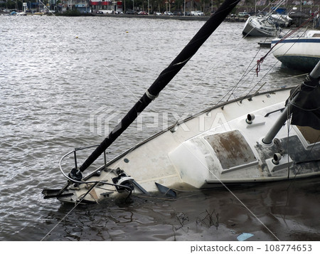 yacht sunk after Hurricane Norma October 2023 La Paz Baja California Sur 108774653