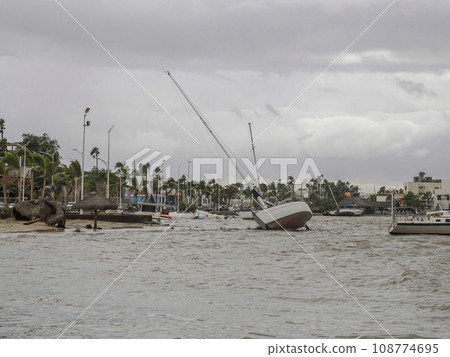 yacht sunk after Hurricane Norma October 2023 La Paz Baja California Sur yacht sunk after Hurricane Norma October 2023 La Paz Baja California Sur 108774695