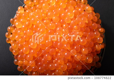 Hokkaido raw salmon roe Hokkaido raw salmon roe 108774822