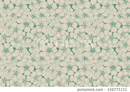 Floral pattern seamless vector background. Foliage and flower wallpaper design of nature. Floral pattern seamless vector background. Foliage and flower wallpaper design of nature. 108775152