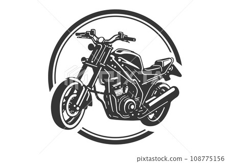 Classic motorcycle vector illustration. Motor bike for logo, biker club emblem, sticker, t shirt design print. 108775156