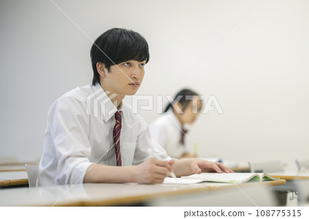 High school boys attending class Photography cooperation: Ariake College of Education and Arts High school boys attending class Photography cooperation: Ariake College of Education and Arts 108775315