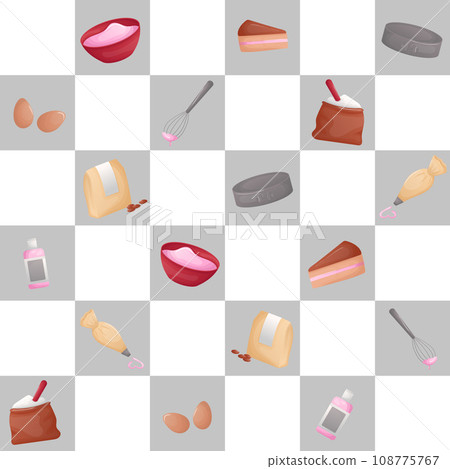 pattern with confectionery in a cage 108775767