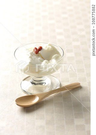 Almond tofu in a dessert cup 108775882