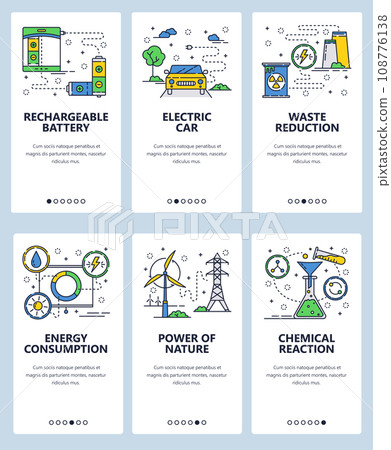 Vector line art web and mobile app template set 108776138