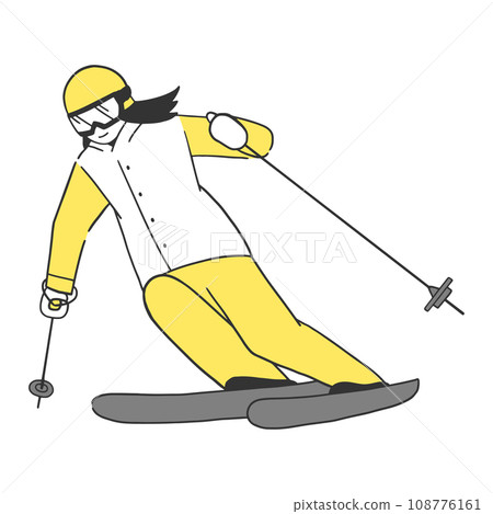 female skier skiing 108776161