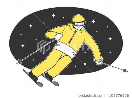 A man skiing at night A man skiing at night 108776306