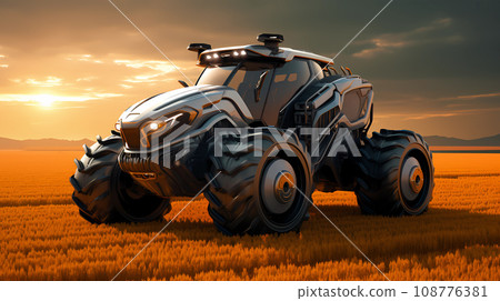 Futuristic Tractor Hyperrealistic 3D-Style Concept Futuristic Tractor Hyperrealistic 3D-Style Concept 108776381