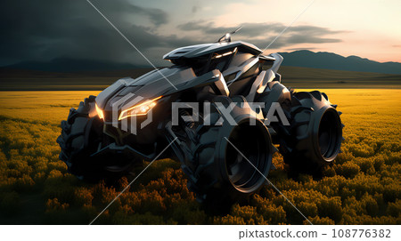 Futuristic Tractor Hyperrealistic 3D-Style Concept 108776382