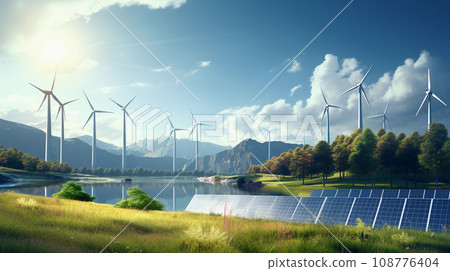 Sustainable Energy Futuristic City Concept Illustration Sustainable Energy Futuristic City Concept Illustration 108776404