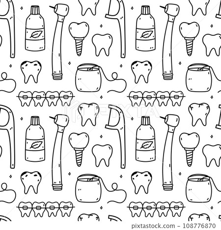Seamless pattern with dental items Seamless pattern with dental items 108776870