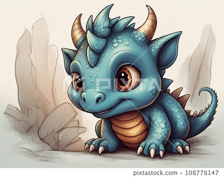 image of a watercolor dragon image of a watercolor dragon 108778147