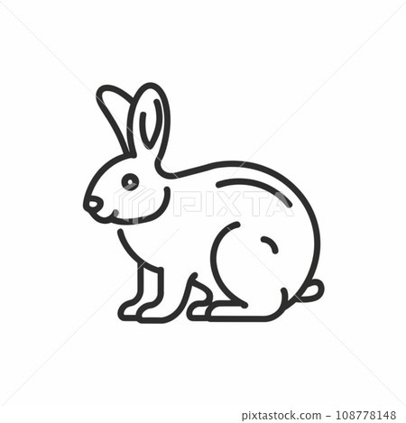 rabbit silhouette in a black and white rabbit silhouette in a black and white 108778148