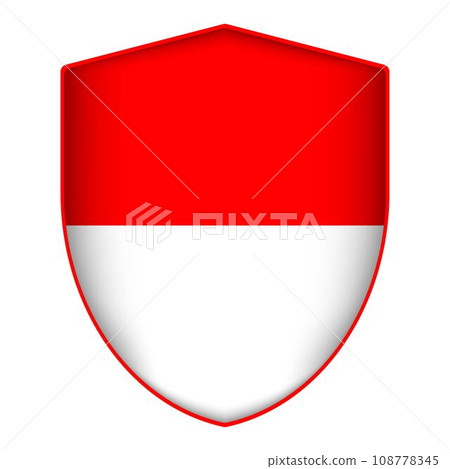 Indonesia flag in shield shape. Vector illustration. 108778345