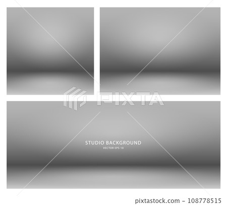 A set of blank gray backgrounds for presentations of cosmetic products for sale online. 108778515