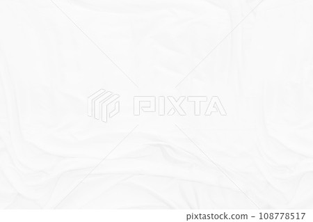 Top view Abstract White cloth background with soft waves.Wave and curve overlapping with different shadow of color,white fabric, crumpled fabric. 108778517