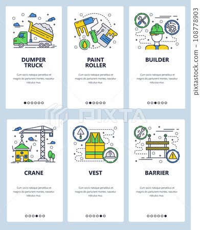Vector line art web and mobile app template set Vector line art web and mobile app template set 108778903