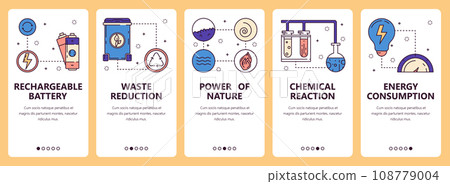 Vector line art web and mobile app template set 108779004