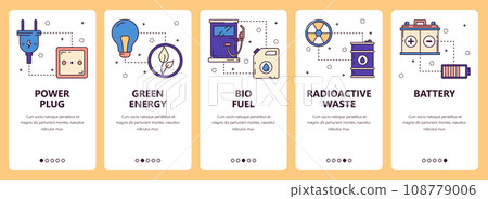 Vector line art web and mobile app template set Vector line art web and mobile app template set 108779006