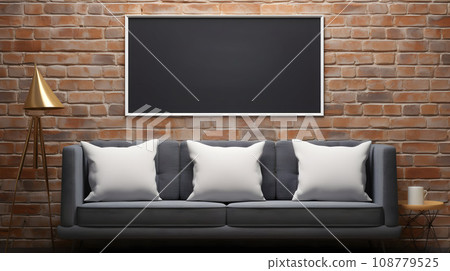 Frame mockup in modern classic living room Frame mockup in modern classic living room 108779525