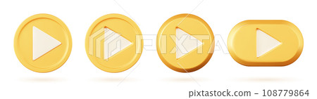 3d gold play button. 3d gold play button. 108779864
