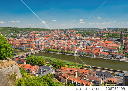 Wurzburg Germany, city skyline at Alte Old Main Bridge and Main River the Town on Romantic Road of Germany Wurzburg Germany, city skyline at Alte Old Main Bridge and Main River the Town on Romantic Road of Germany 108780409