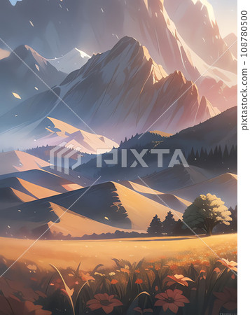 晨光染成山脈 108780500