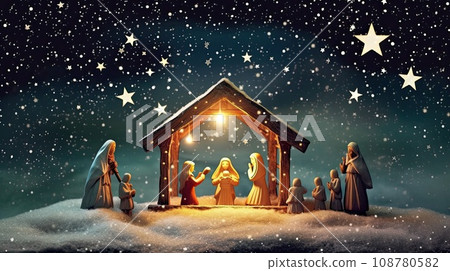 Nativity scene, christian Christmas 108780582