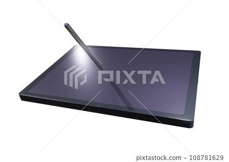 Tablet (with touch pen) Transparent image (computer graphic) 108781629