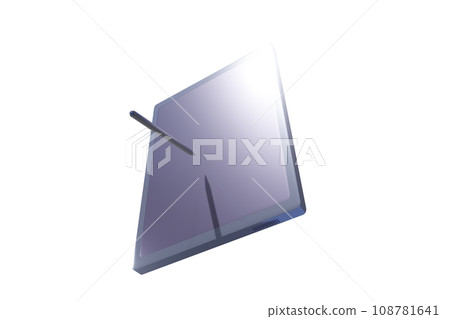 Tablet (with touch pen) Transparent image (computer graphic) 108781641