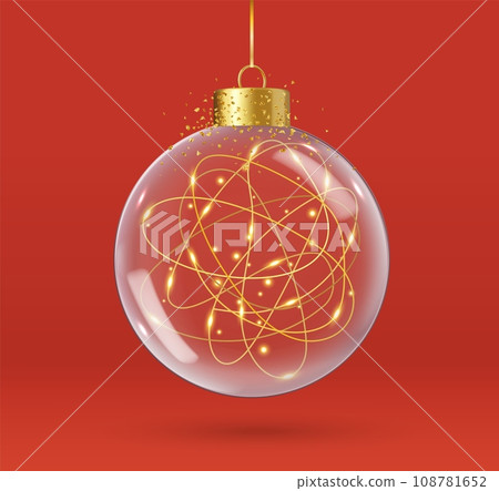 3d Realistic hanging glass christmas balls 3d Realistic hanging glass christmas balls 108781652