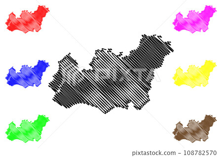 Anand district (Gujarat State, Republic of India) map vector illustration, scribble sketch Anand map 108782570