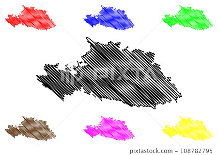 Beed district (Maharashtra State, Aurangabad Division, Republic of India) map vector illustration, scribble sketch Beed map Beed district (Maharashtra State, Aurangabad Division, Republic of India) map vector illustration, scribble sketch Beed map 108782795