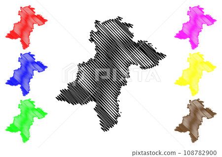 Davanagere district (Karnataka State, Republic of India, Bangalore Division) map vector illustration, scribble sketch Davanagere map Davanagere district (Karnataka State, Republic of India, Bangalore Division) map vector illustration, scribble sketch Davanagere map 108782900