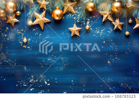 Christmas background with fir branches and decorations. AI content Christmas background with fir branches and decorations. AI content 108783123