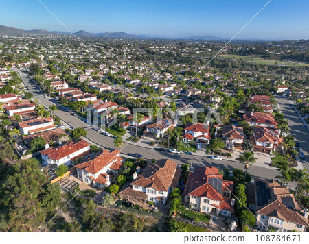 Aerial view of houses in Vista in San Diego Carlsbad 108784671