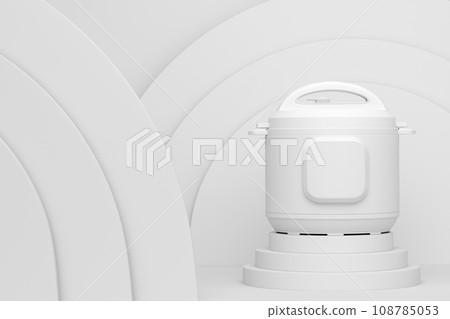 Abstract scene or podium with multi cooker on monochrome background 108785053