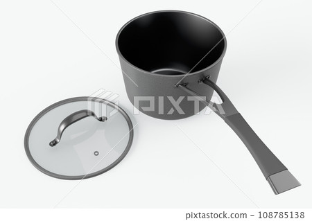 Stainless steel cooker with lid and chrome cookware on white background Stainless steel cooker with lid and chrome cookware on white background 108785138