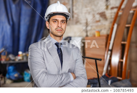 Strict manager at construction site Strict manager at construction site 108785493