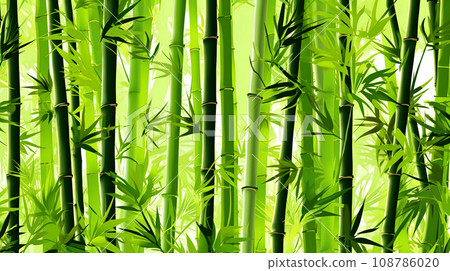 Bamboo tree in green tropical forest. Green bamboo texture. Green floral background. Bamboo tree in green tropical forest. Green bamboo texture. Green floral background. 108786020