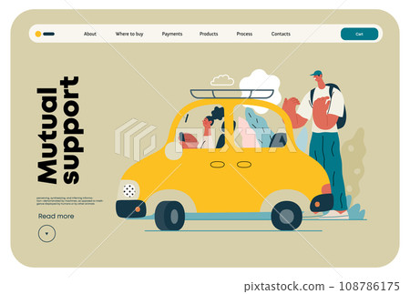 Mutual Support: Assistance in parking the car -modern flat vector concept illustration of man assisting woman with parallel parking A metaphor of voluntary collaborative exchanges of resource, service Mutual Support: Assistance in parking the car -modern flat vector concept illustration of man assisting woman with parallel parking A metaphor of voluntary collaborative exchanges of resource, service 108786175