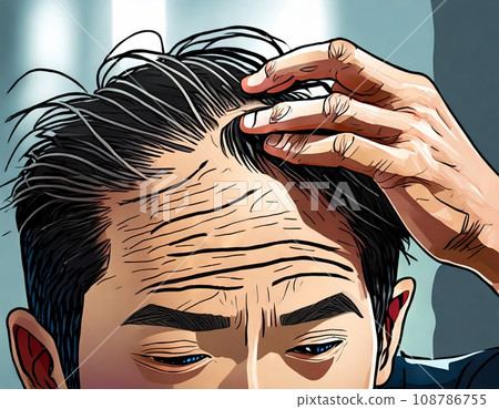 擔心頭髮稀疏或禿頭的人的圖片 擔心頭髮稀疏或禿頭的人的圖片 108786755
