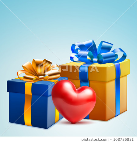 Valentine's day illustration with gift boxes Valentine's day illustration with gift boxes 108786851