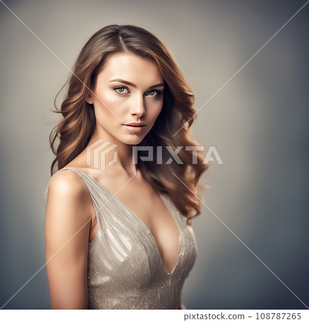 穿著裙子的長髮女人 108787265