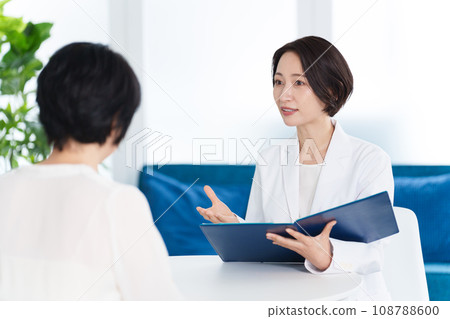 Patient receiving examination from doctor at hospital 108788600