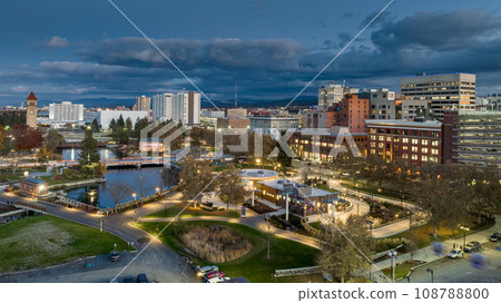 spokane sunset downtown tower main street spokane sunset downtown tower main street 108788800