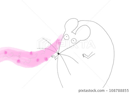 感受到春天的褐鼠（繪本風格插圖） 108788855