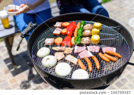 BBQ ingredients lined up BBQ ingredients lined up 108789387