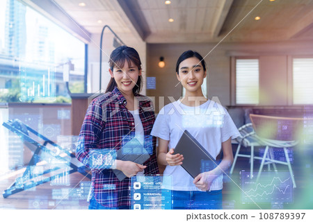 20 year old female staff member in plain clothes 20 year old female staff member in plain clothes 108789397