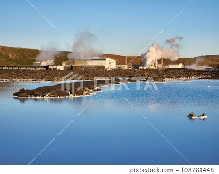 Svartsengi Geothermal Power Plant near Grindavik, Iceland on clear sunny day. 108789448
